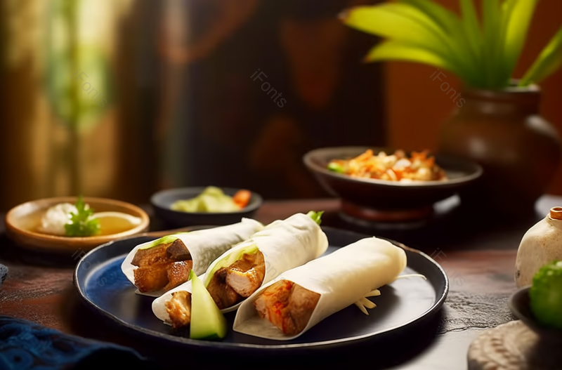 中华美食烤鸭和配菜静物,高清,摄影图,摄影图片,图片大全,摄影图免费下载